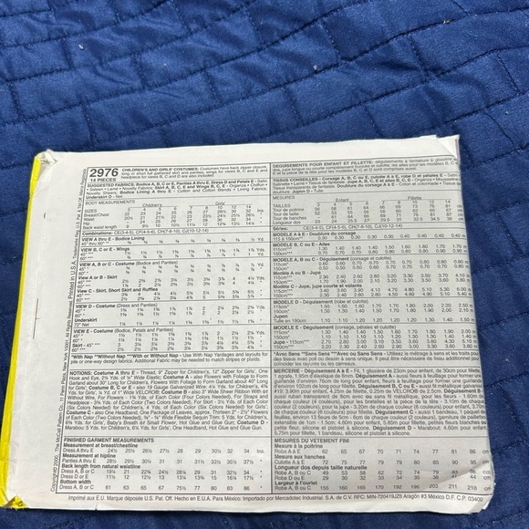 NEW MCCALL’S 2976 Girls 10-12-14 costume Ballerina Fairy Princess Costume uncut - Picture 9 of 9